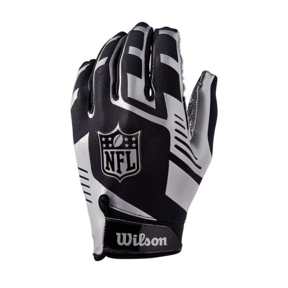 NWT Raiders Colors NFL Team Stretch Fit YOUTH Receiver‎ Gloves Wilson Football
